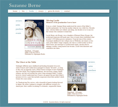 Suzanne Berne - Books Page