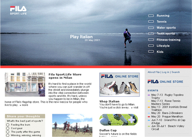 Fila - Homepage